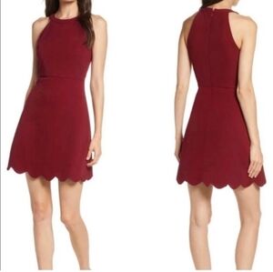 LULU'S Mama Cita Halter Skater Dress